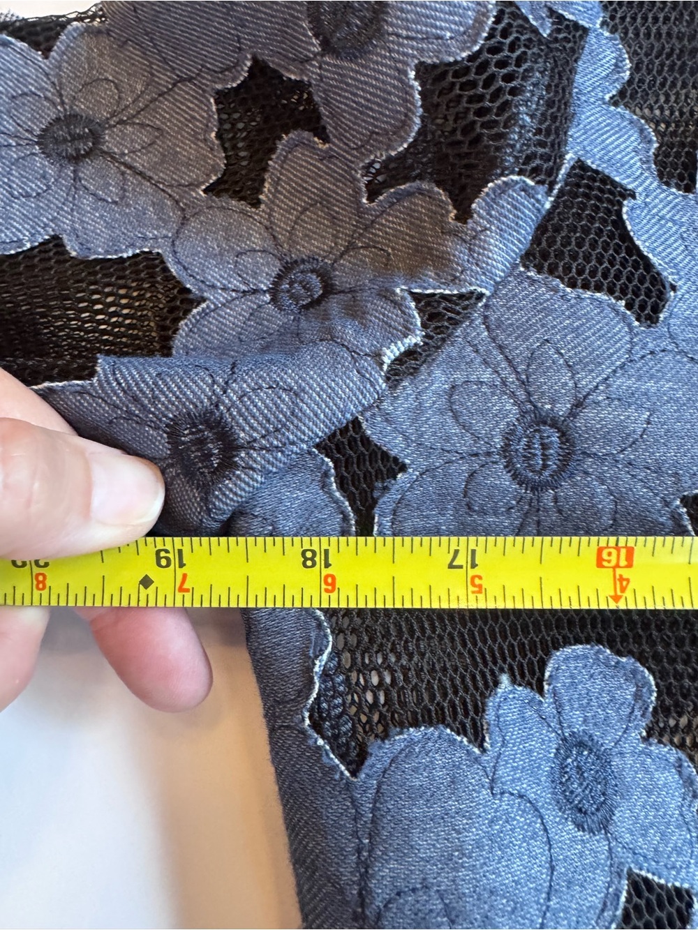 Anne Klein floral Black mesh chambray Jacket size 6 - Picture 8 of 12